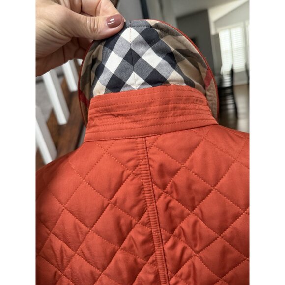 Women Burberry Brit Quilted Jacket Copford Orange Size Large - Picture 4 of 9